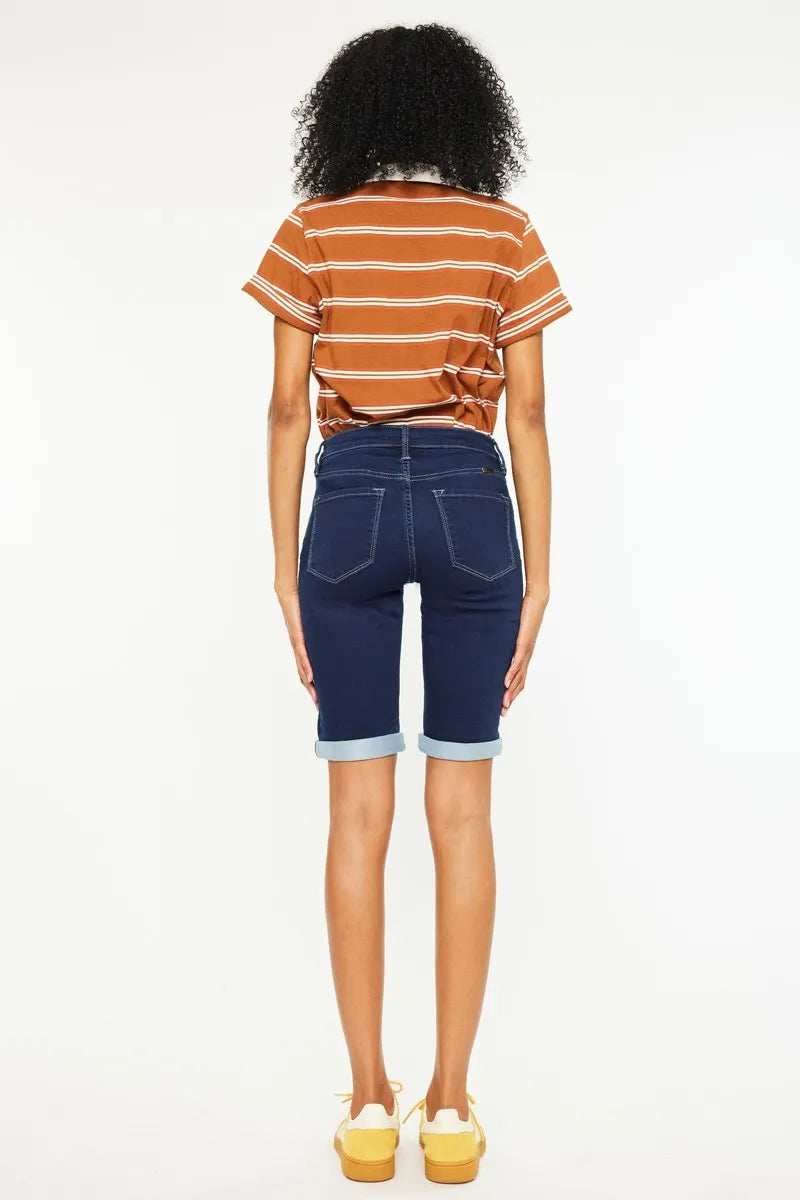Kancan Mid Rise Bermuda Denim Shorts - Trendsi - Flyclothing LLC
