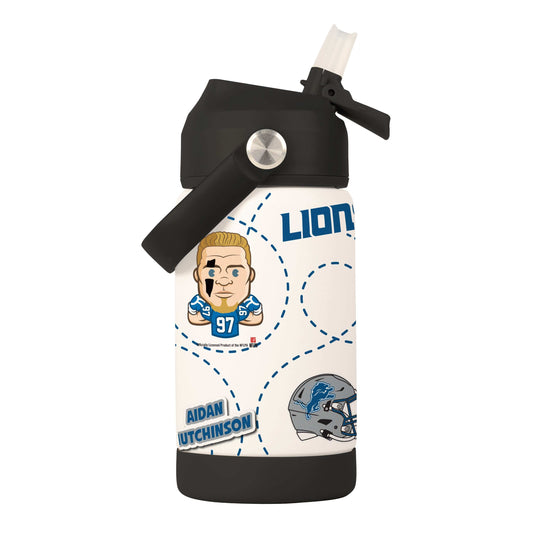 Detroit Lions Aidan Hutchinson Caricature 12oz SS Kids Bottle - Logo Brands - Flyclothing LLC