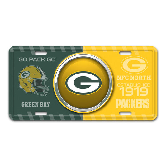 NFL - Green Bay Packers Embossed Metal License Plate - Logo Brands - Flyclothing LLC