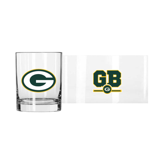 Green Bay Packers 14oz Letterman Rock Glass