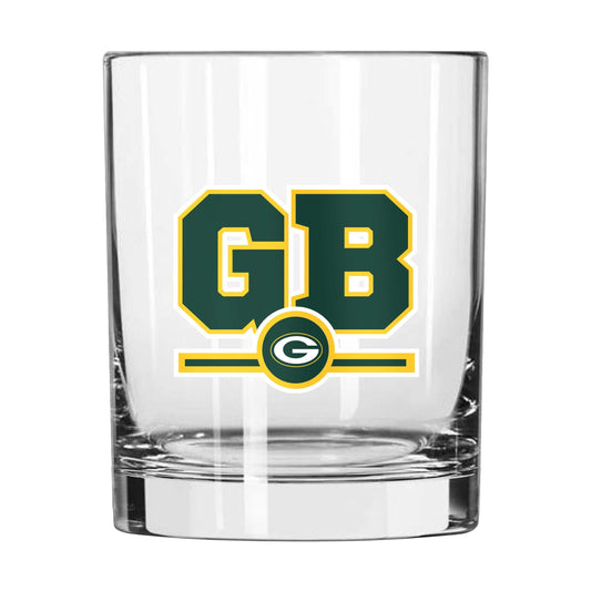 Green Bay Packers 14oz Letterman Rock Glass