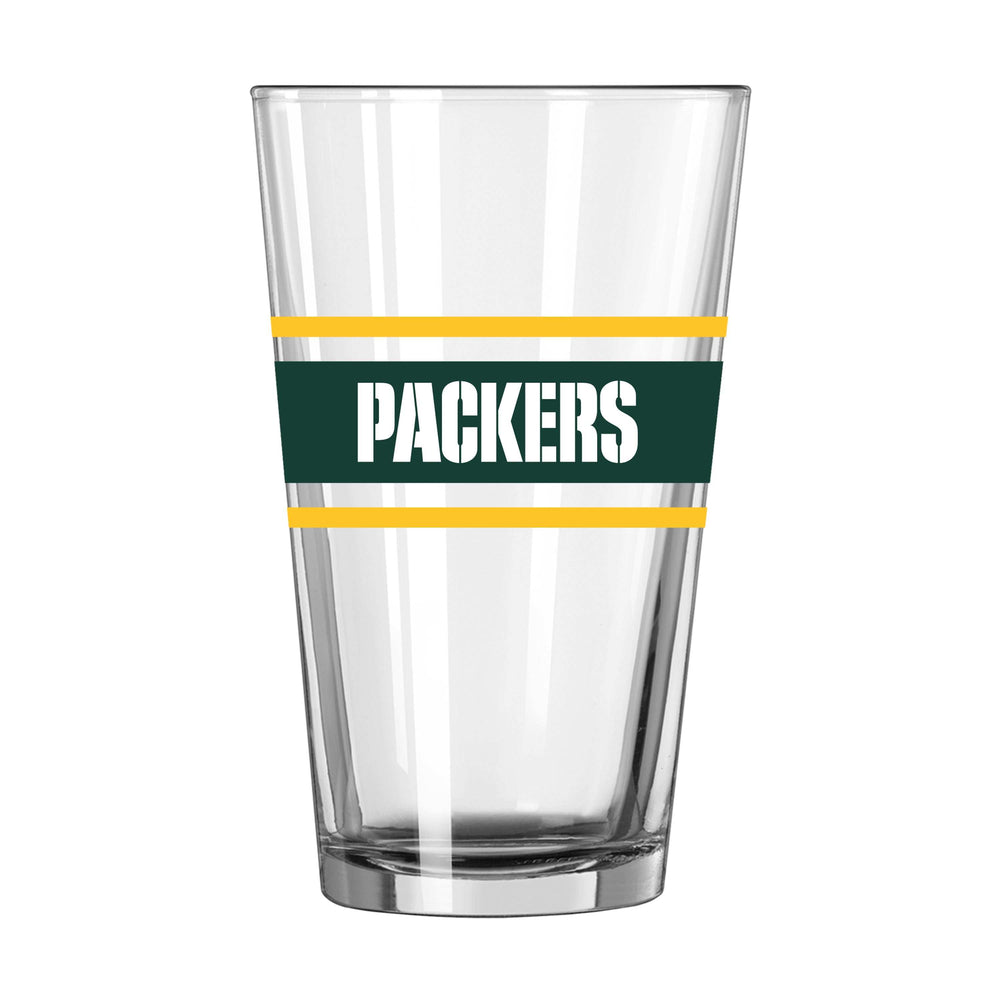 Green Bay Packers 16oz Stripe Pint Glass - Logo Brands - Flyclothing LLC