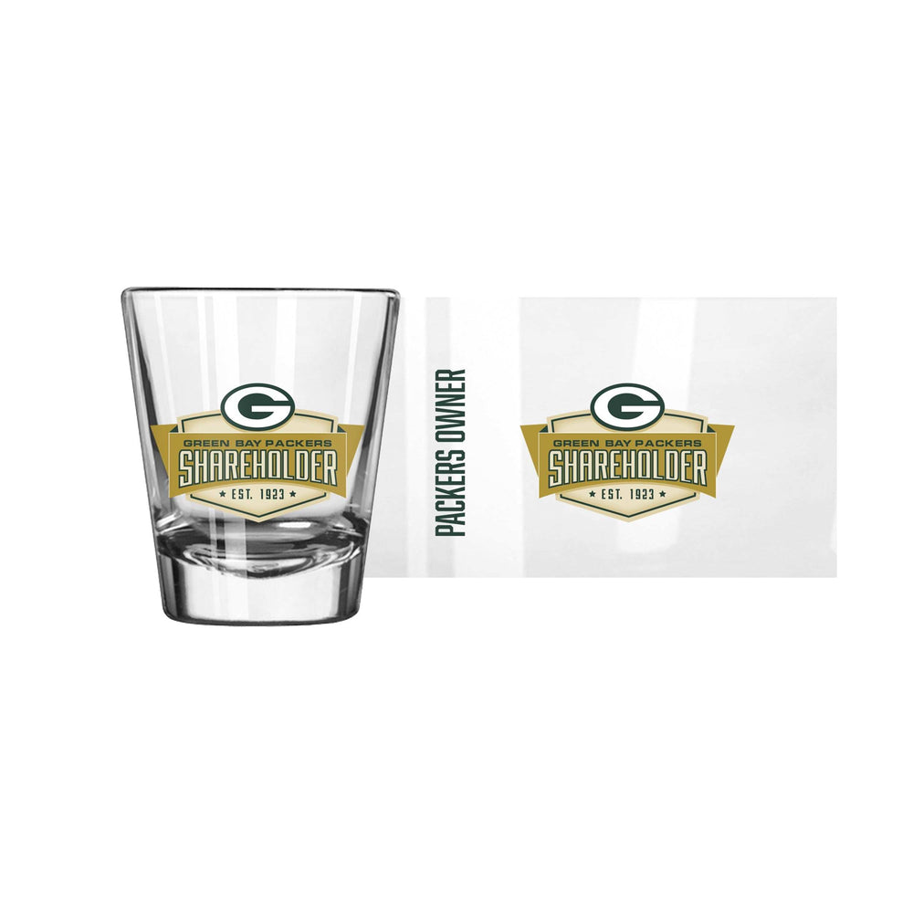Green Bay Packers 2oz Shareholders Vertical Slogan Shot Glass - Logo Brands - Flyclothing LLC