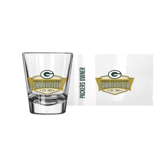 Green Bay Packers 2oz Shareholders Vertical Slogan Shot Glass - Logo Brands - Flyclothing LLC