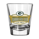 Green Bay Packers 2oz Shareholders Vertical Slogan Shot Glass - Logo Brands - Flyclothing LLC