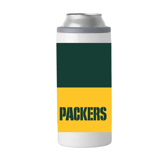 Green Bay Packers 12oz Two Tone Colorblock Slim Can Coolie - Logo Brands - Flyclothing LLC
