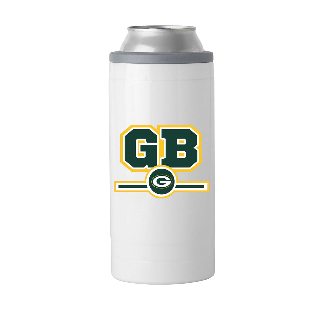 Green Bay Packers Letterman 12 oz Slim Can Coolie - Logo Brands - Flyclothing LLC