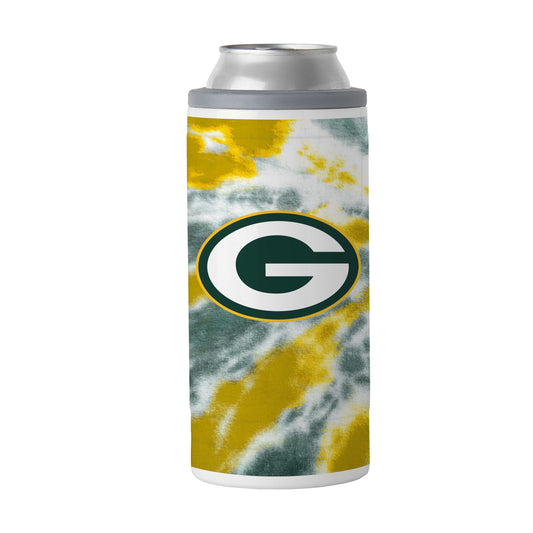 Green Bay Packers 12oz Tie Dye Slim Can Coolie - Logo Brands - Flyclothing LLC