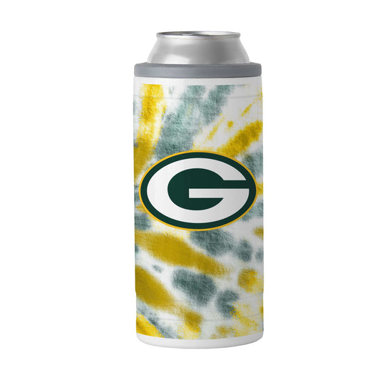 Green Bay Packers 12oz Tie Dye Slim Can Coolie - Logo Brands - Flyclothing LLC