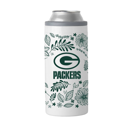 Green Bay Packers 12oz Botanical Slim Can Coolie - Logo Brands - Flyclothing LLC