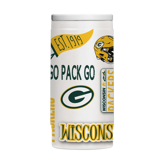 Green Bay Packers 12oz Native Powdercoat SlimCan Coolie - Logo Brands - Flyclothing LLC
