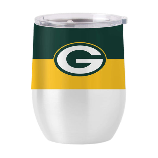 Green Bay Packers 16oz Two Tone Colorblock Stainless Curved Beverage - Logo Brands - Flyclothing LLC