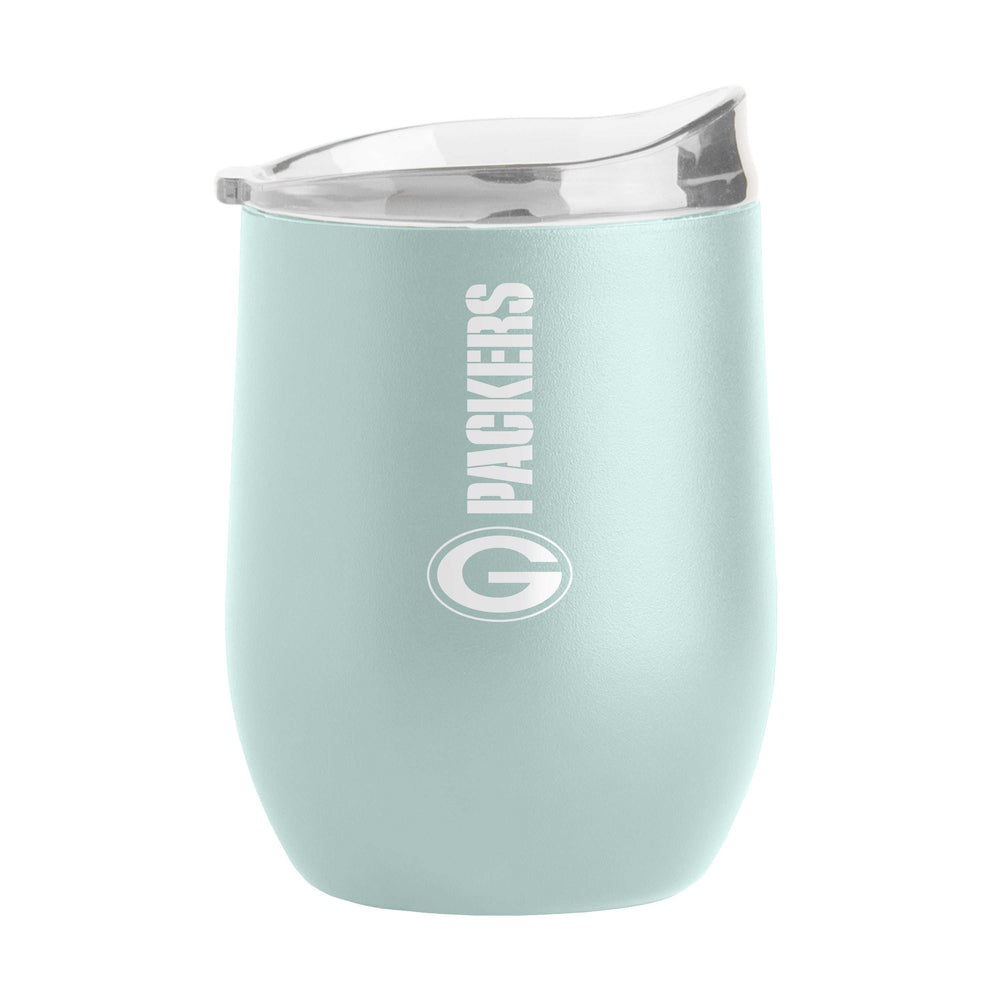 Green Bay Packers 16oz Vertical Powder Coat Curved Beverage - Logo Brands - Flyclothing LLC