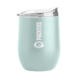 Green Bay Packers 16oz Vertical Powder Coat Curved Beverage - Logo Brands - Flyclothing LLC