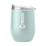 Green Bay Packers 16oz Vertical Powder Coat Curved Beverage - Logo Brands - Flyclothing LLC