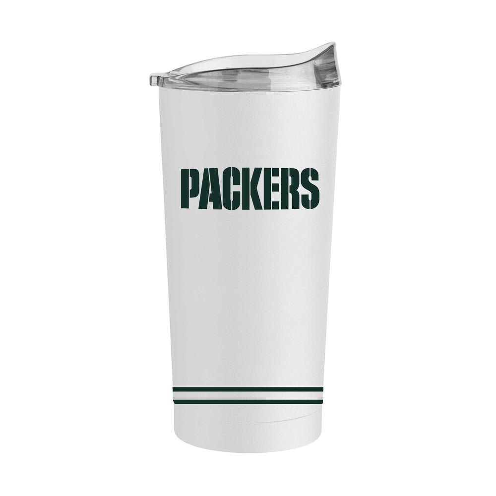 Green Bay Packers 20oz Flipside White Powder Coat Tumbler - Logo Brands - Flyclothing LLC