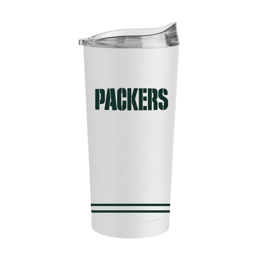 Green Bay Packers 20oz Flipside White Powder Coat Tumbler - Logo Brands - Flyclothing LLC