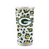 Green Bay Packers 20oz Leopard Stainless Steel Tumbler - Logo Brands - Flyclothing LLC