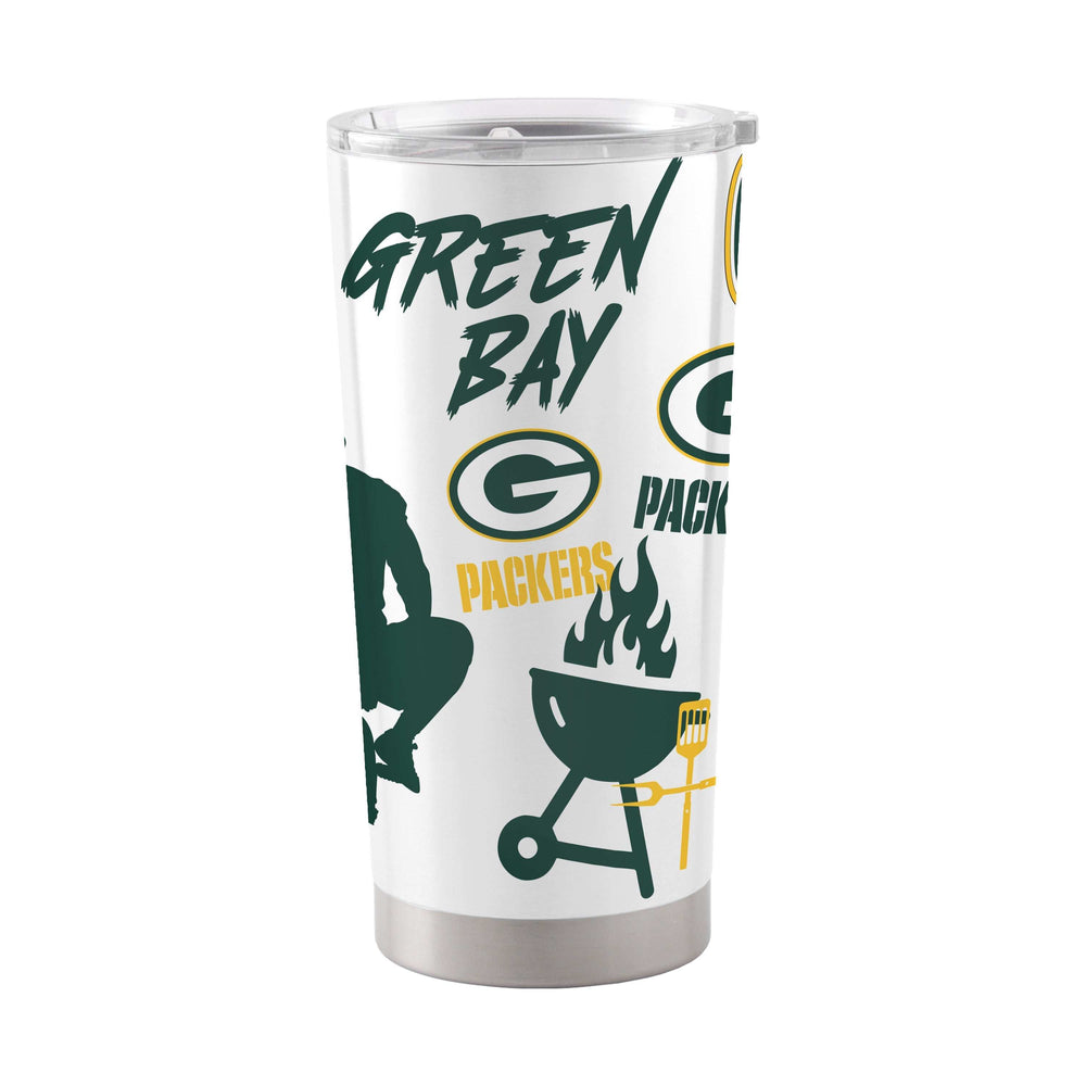 Green Bay Packers 20oz Native Stainless Tumbler - Logo Brands - Flyclothing LLC