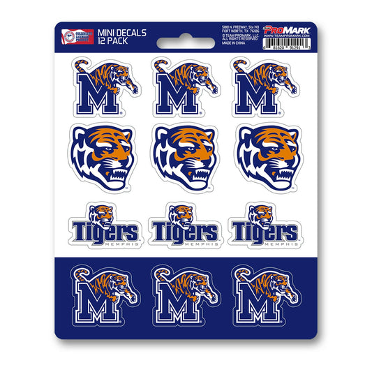 Memphis Tigers 12 Count Mini Decal Sticker Pack - Memphis