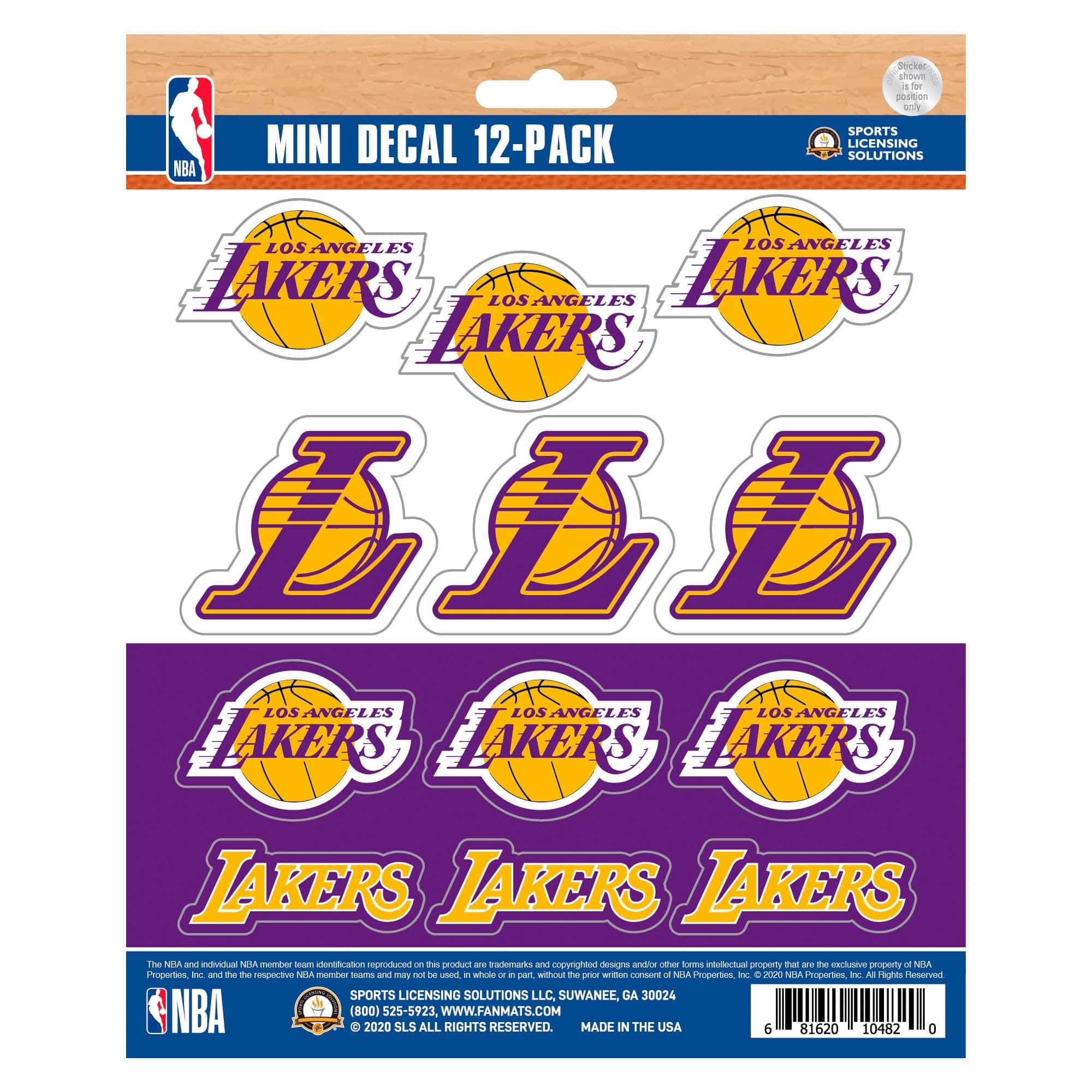 Los Angeles Lakers 12 Count Mini Decal Sticker Pack - Los Angeles Lakers