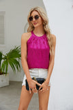 Sequin Grecian Neck Tank - Trendsi