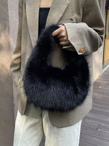 Fluffy Solid Color Handbag - Trendsi - Flyclothing LLC