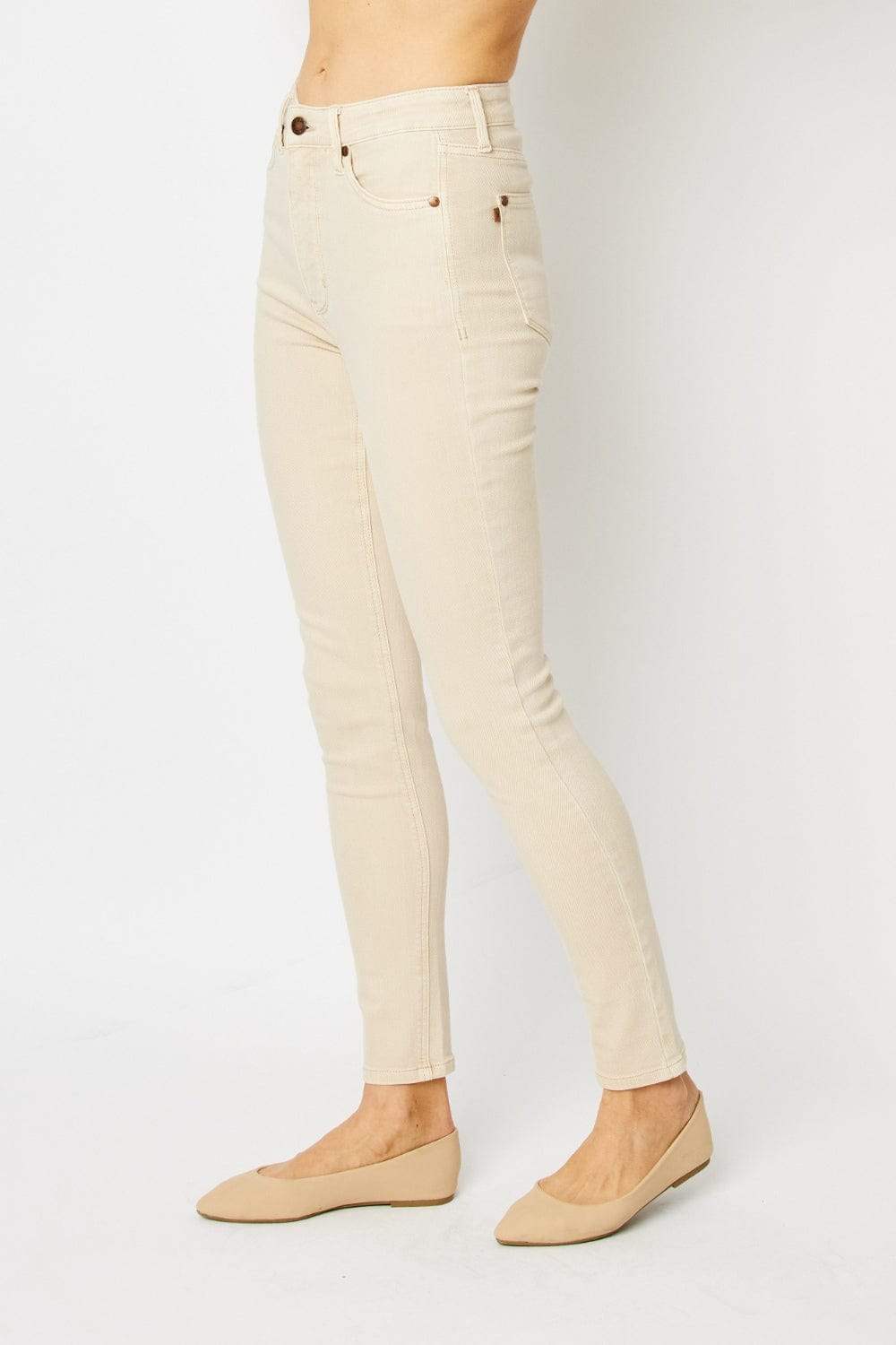 Judy Blue Full Size Garment Dyed Tummy Control Skinny Jeans - Trendsi - Flyclothing LLC