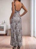 Perfee Leopard Scoop Neck Maxi Cami Dress - Trendsi - Flyclothing LLC