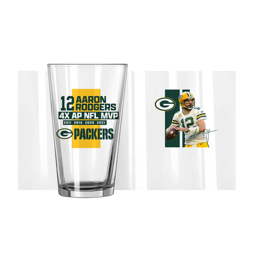 Aaron Rodgers 16oz 2022 MVP Pint Glass - Logo Brands - Flyclothing LLC