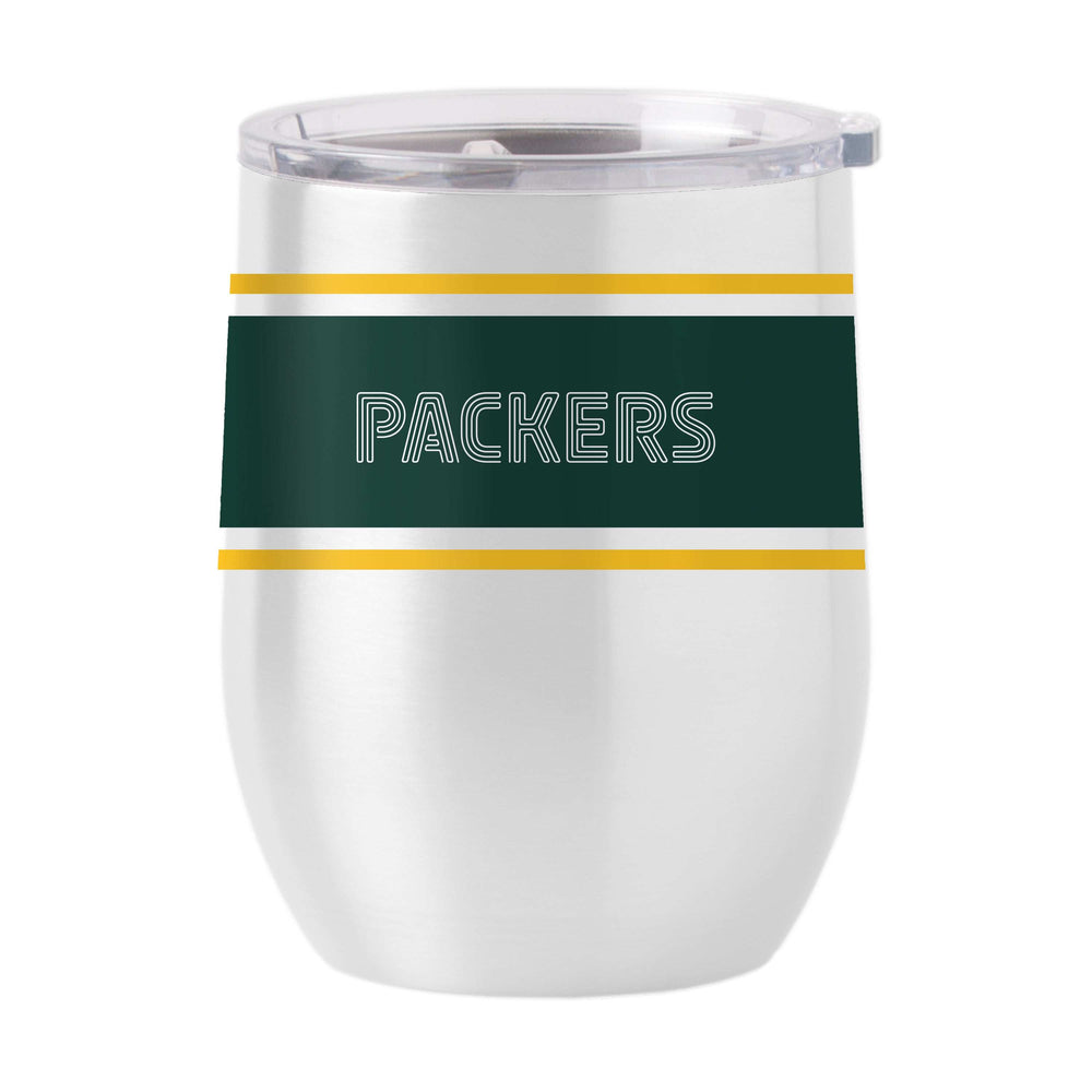 Green Bay Packers Throwback 16oz Stripe Stainless Curved Beverage - Logo Brands - Flyclothing LLC