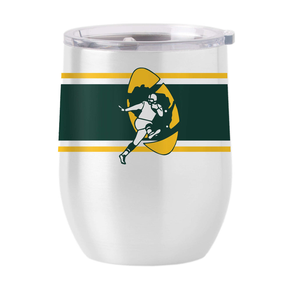 Green Bay Packers Throwback 16oz Stripe Stainless Curved Beverage - Logo Brands - Flyclothing LLC