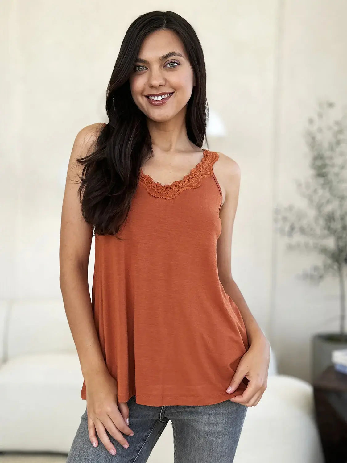 Basic Bae Full Size Lace Detail V-Neck Cutout Cami - ShopBasicbae - Flyclothing LLC