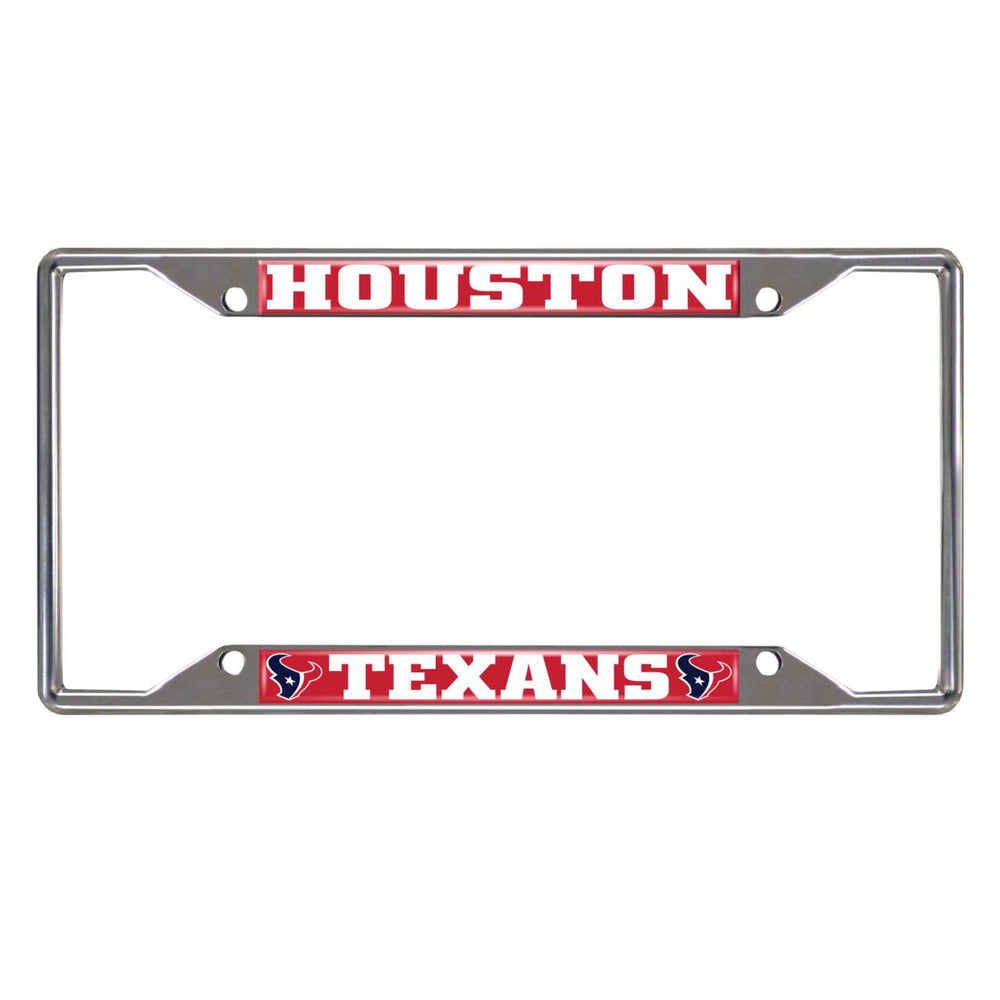 NFL - Houston Texans Chrome License Plate Frame - Logo Brands - Flyclothing LLC