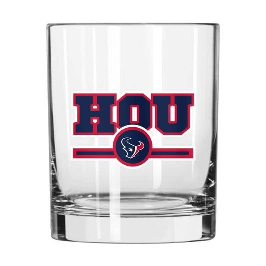 Houston Texans 14oz Letterman Rocks Glass - Logo Brands - Flyclothing LLC