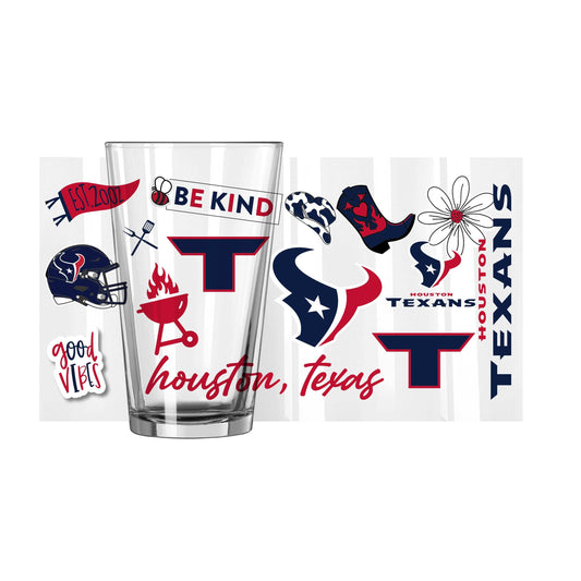 Houston Texans 16oz Native Pint Glass - Logo Brands - Flyclothing LLC
