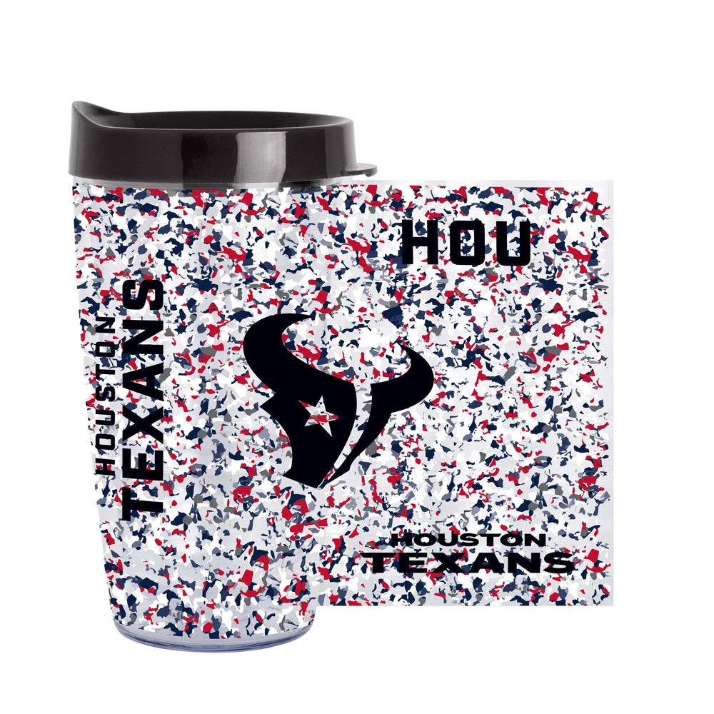 Houston Texans 16oz Terrazzo Dbl Wall Clear Tumbler - Logo Brands - Flyclothing LLC