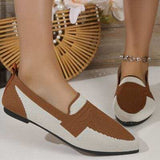 Contrast Mesh Point Toe Flat Slip-Ons - Trendsi - Flyclothing LLC