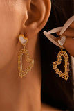 Stainless Steel Heart Earrings and Necklace Set - Trendsi