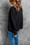 SPOOKY Rhinestone Round Neck Long Sleeve Sweatshirt - Trendsi - Flyclothing LLC