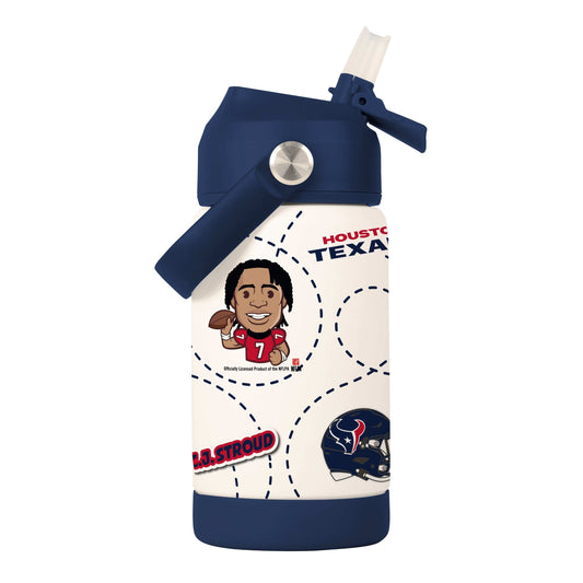 Houston Texans CJ Stroud Caricature 12oz SS Kids Bottle - Logo Brands - Flyclothing LLC