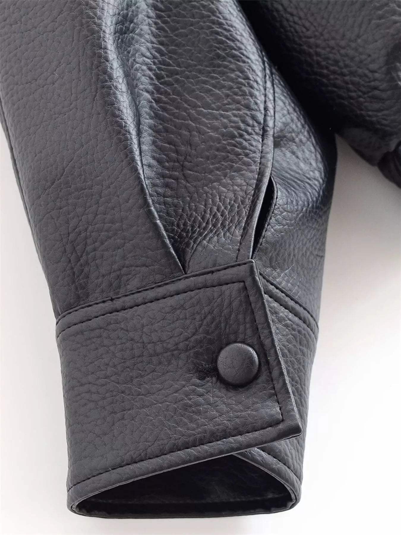 Asymmetrical Faux Leather Moto Jacket - Trendsi - Flyclothing LLC