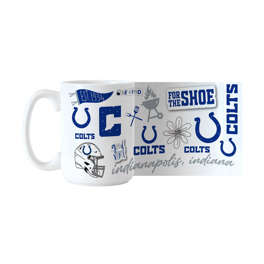 Indianapolis Colts 15oz Native Sublimated Mug - Logo Brands - Flyclothing LLC