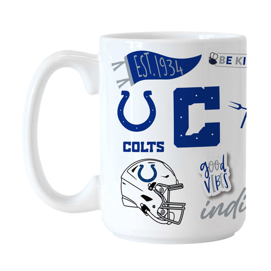 Indianapolis Colts 15oz Native Sublimated Mug - Logo Brands - Flyclothing LLC