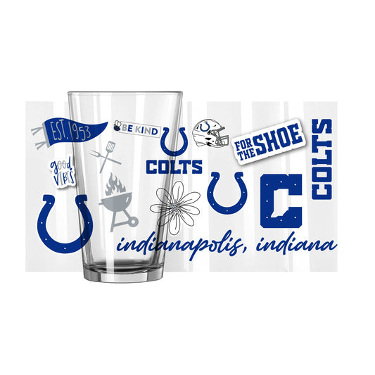 Indianapolis Colts 16oz Native Pint Glass - Logo Brands - Flyclothing LLC