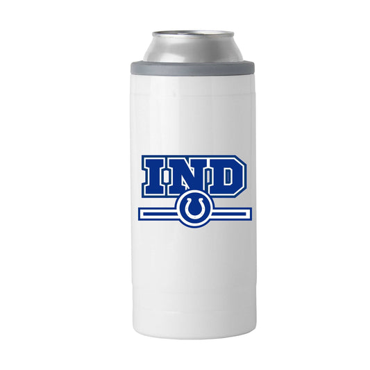 Indianapolis Colts Letterman 12 oz Slim Can Coolie - Logo Brands - Flyclothing LLC