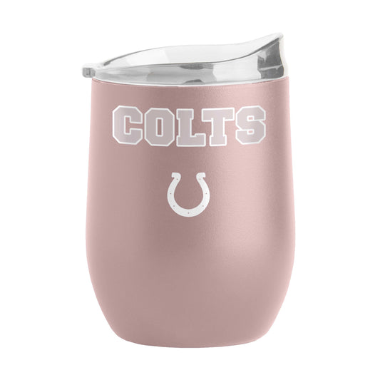 Indianapolis Colts 16oz Stencil Powder Coat Curved Beverage - Logo Brands - Flyclothing LLC