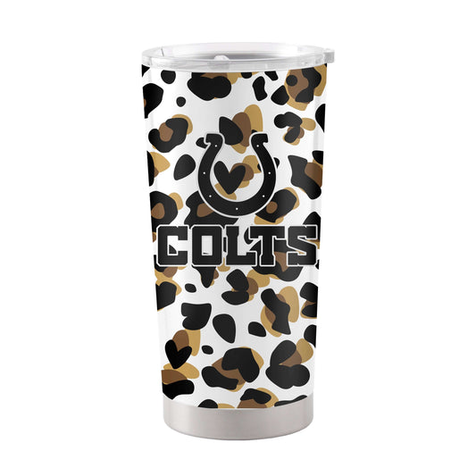 Indianapolis Colts 20oz Neutral Leopard Stainless Tumbler - Logo Brands - Flyclothing LLC