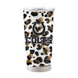Indianapolis Colts 20oz Neutral Leopard Stainless Tumbler - Logo Brands - Flyclothing LLC