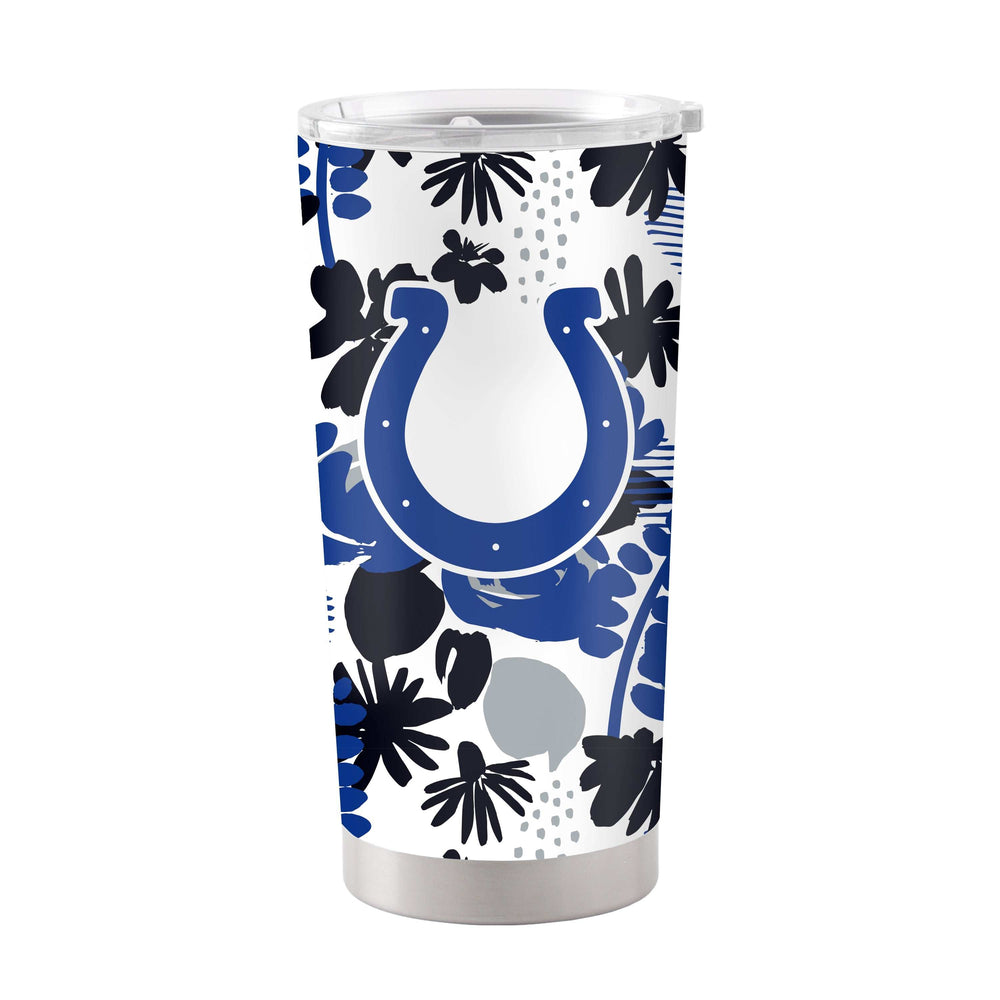 Indianapolis Colts 20oz Floral Stainless Tumbler - Logo Brands - Flyclothing LLC